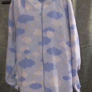 Set of two pairs of women's footed fleece pajamas